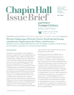 Distinct Subgroups of Former Foster Youth during Young Adulthood