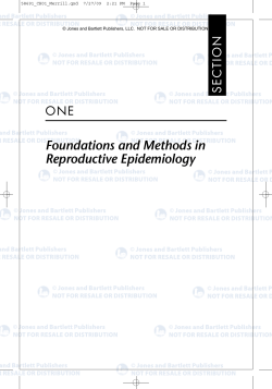 Foundations and Methods in Reproductive Epidemiology