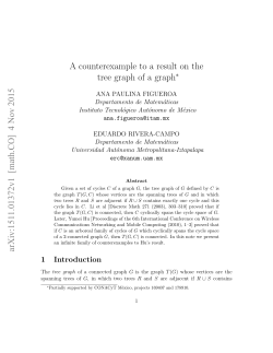 A counterexample to a result on the tree graph of a graph arXiv
