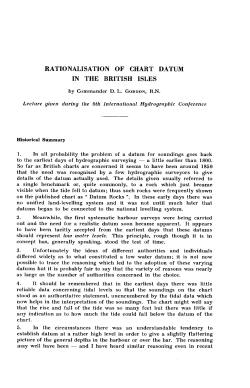 RATIONALISATION OF CHART DATUM IN THE BRITISH ISLES