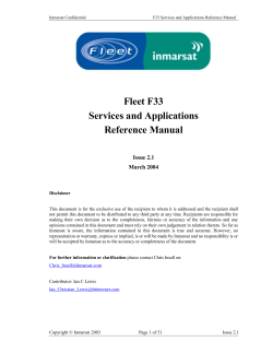 Fleet F33 Services and Applications Reference Manual
