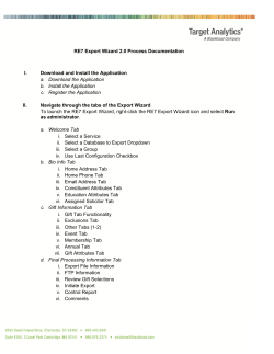 RE7 Export Wizard 2.0 Process Documentation I