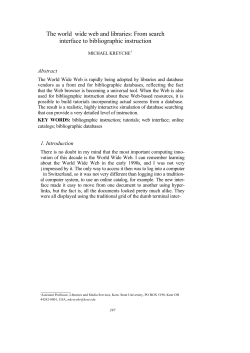 The world wide web and libraries: From search interface to - e-LIS