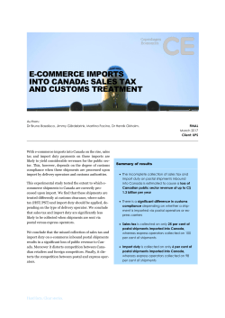 e-commerce imports into canada: sales tax and customs treatment