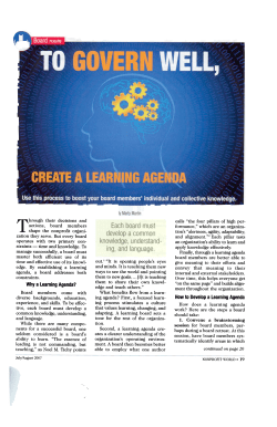 Why a Learning Agenda? - International Fundraising Conference