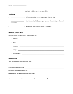 Musicality and Baroque Study Guide
