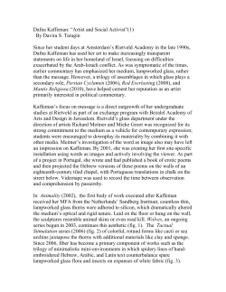 Dafna Kaffeman: &ldquo;Artist and Social Activist&rdquo;(1)