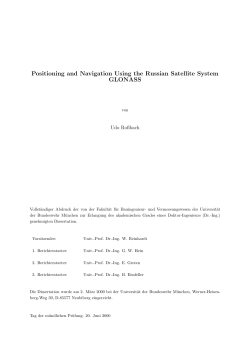 Positioning and Navigation Using the Russian Satellite System