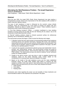 Alleviating the Skid Resistance Problem - The Israeli