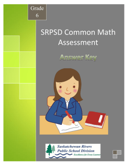 SRPSD Common Math Assessment - Saskatchewan Rivers Public