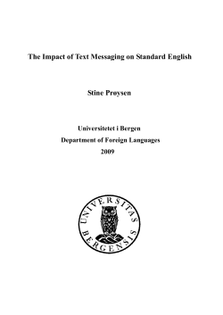 The impact of text messaging on standard english