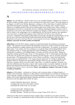 All American: Glossary of Literary Terms