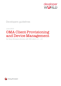 OMA Client Provisioning and Device Management