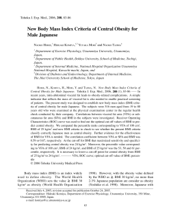 New Body Mass Index Criteria of Central Obesity for Male Japanese