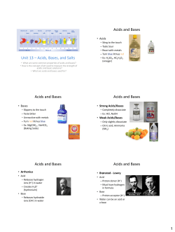 Unit 13: Acids,Bases, and Salts