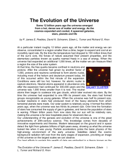 The Evolution of the Universe