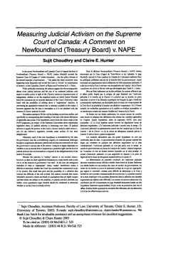Measuring Judicial Activism on the Supreme Court of Canada: A