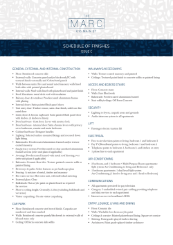 schedule of finishes - Probity Investments