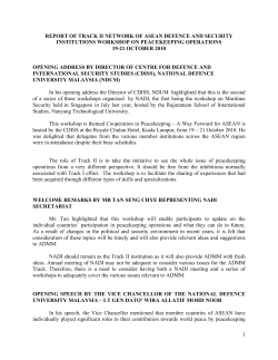 Chairman`s Report of the NADI Workshop on Peacekeeping
