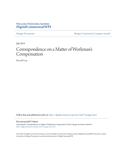 Correspondence on a Matter of Workman`s Compensation