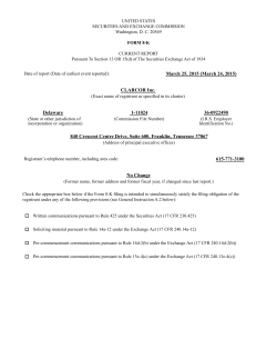8K(3/25) - Clarcor