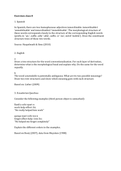 Exercises class 8 1. Spanish In Spanish, there are two