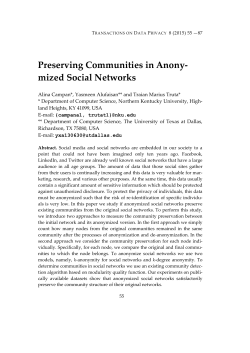 Preserving Communities in Anonymized Social Networks