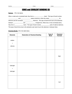 IONIC and COVALENT BONDING (B)