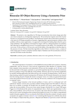 Binocular 3D Object Recovery Using a Symmetry Prior
