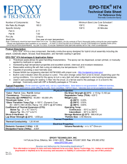 Data Sheet - Epoxy Technology