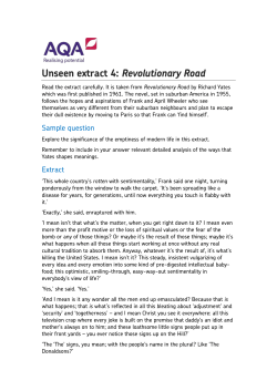 A-level English Literature A Revolutionary Road Unseen