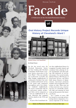 96 Oral History Project Records Unique History of Cleveland`s Ward 1