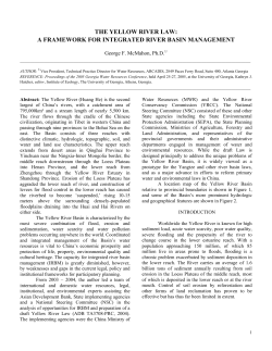 the yellow river law: a framework for integrated river basin