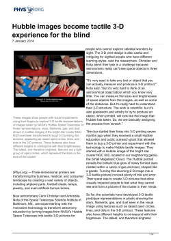 Hubble images become tactile 3-D experience for the blind