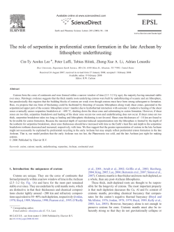 The role of serpentine in preferential craton formation