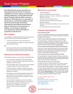 Dual Career Program brochure - Cornell University Human Resources