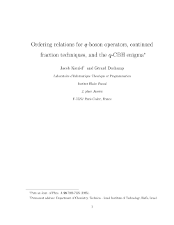 Ordering relations for q-boson operators, continued fraction