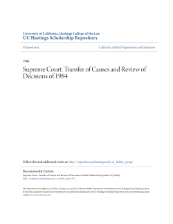 Supreme Court. Transfer of Causes and Review of Decisions of 1984