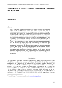 Mental Health in Prison - International Journal of Criminology and