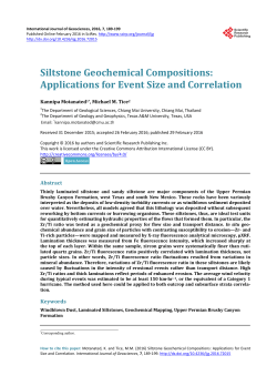 Siltstone Geochemical Compositions