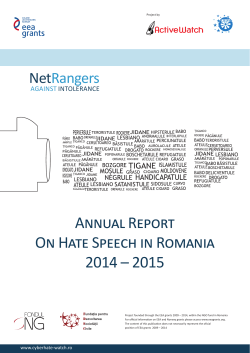 Annual Report On Hate Speech in Romania 2014