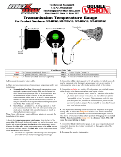Transmission Temperature MaxTow Double Vision Gauge Instructions