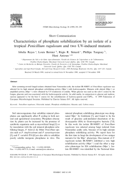 Characteristics of phosphate solubilization by an isolate of a tropical