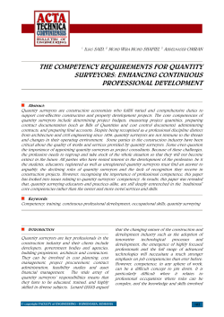 the competency requirements for quantity surveyors
