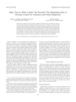 Must &ldquo;Service With a Smile&rdquo; Be Stressful? The Moderating Role of