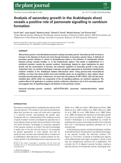 Analysis of secondary growth in the Arabidopsis shoot reveals a