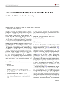 Thermocline bulk shear analysis in the northern North Sea
