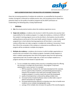 ASHP ACCREDITATION POLICY FOR MULTIPLE