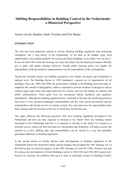 Shifting Responsibilities in Building Control in the Netherlands: a