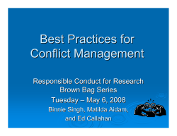 Best Practices for Conflict Management